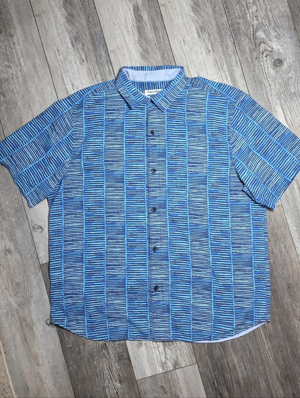 Tommy Bahama Islandzone Coolmax Silk Blend Striped SS Button-down Shirt Sz XL